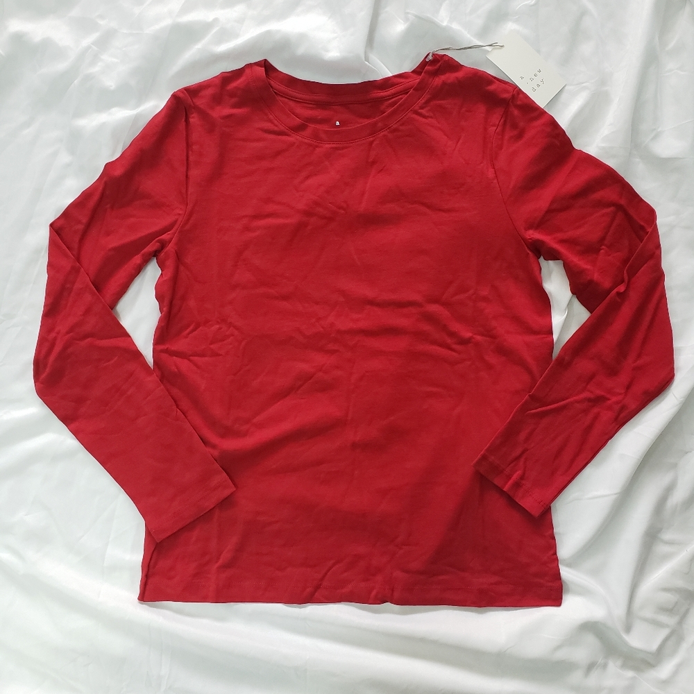A New Day Women's Long Sleeve Tee, Red, XS, NWT
